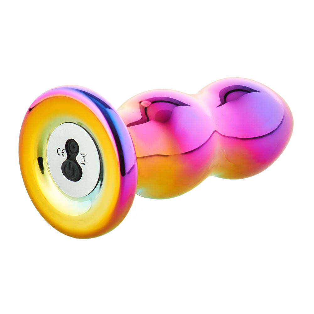 Glamour Glass Remote Control Curved Butt Plug